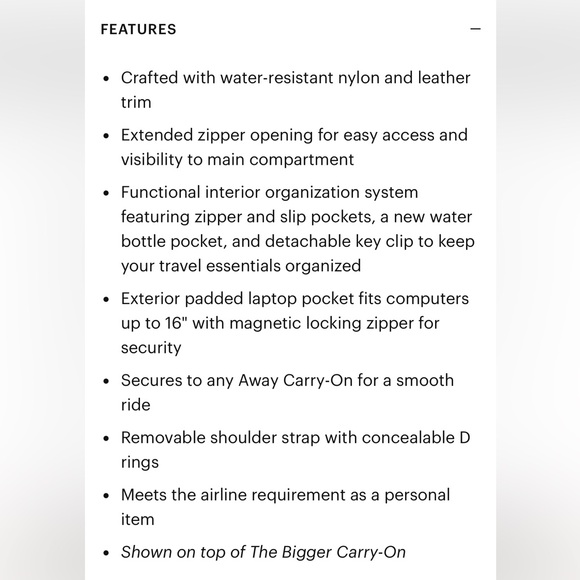 Away The Everywhere Bag in Jet Black EUC! - Picture 5 of 15